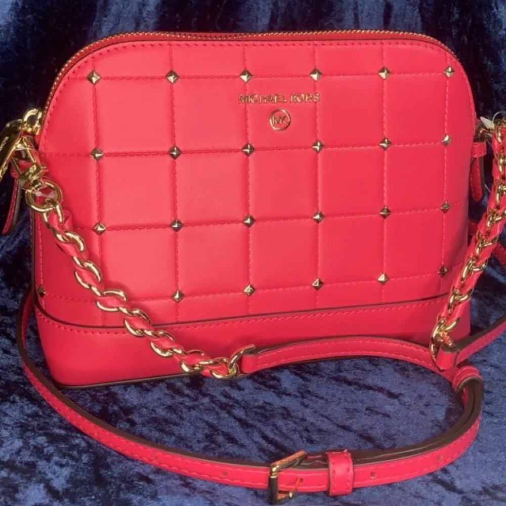 Michael Kors Jet Set Charm Large Dome Crossbody Bag Rubin Red - NWT